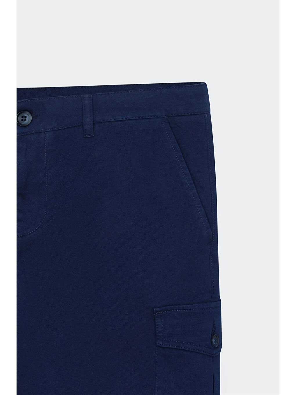 Erkek Lacivert Slim Fit Dar Kesim Pamuklu Esnek Yan Cepli Şort-8