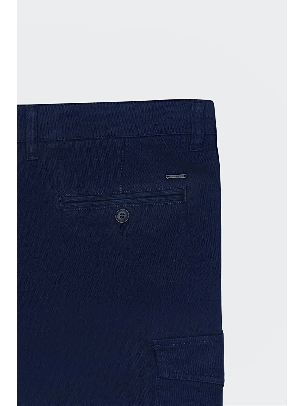 Erkek Lacivert Slim Fit Dar Kesim Pamuklu Esnek Yan Cepli Şort-9