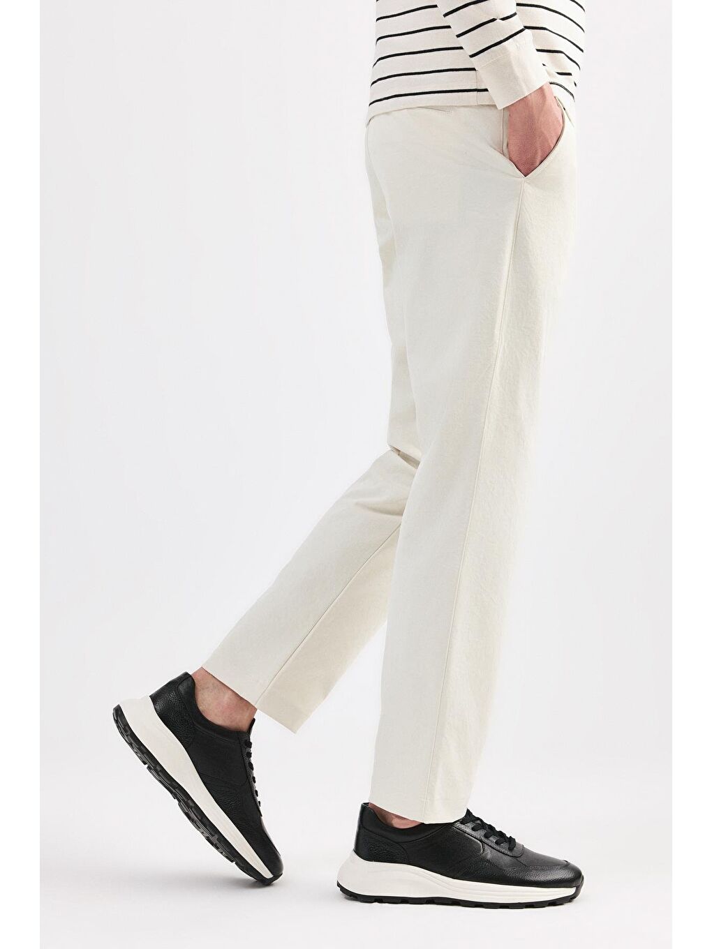 Erkek Deri Siyah Spor Ayakkabı-2