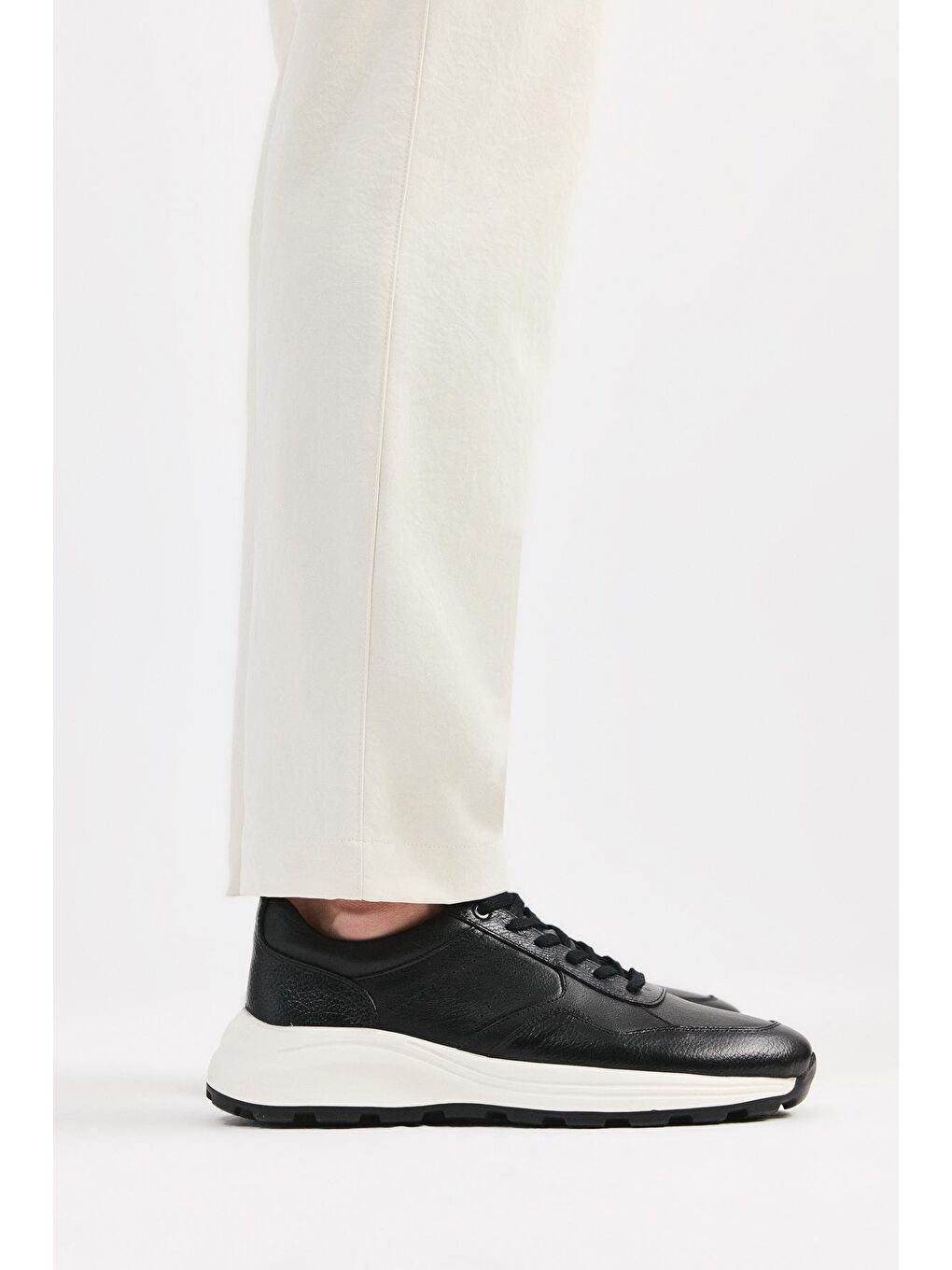 Erkek Deri Siyah Spor Ayakkabı-3