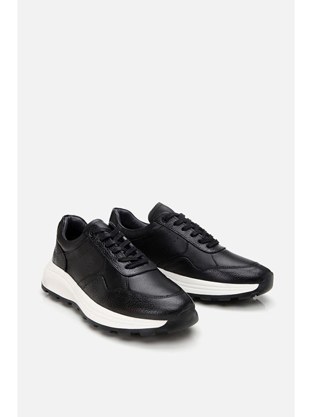 Erkek Deri Siyah Spor Ayakkabı-4