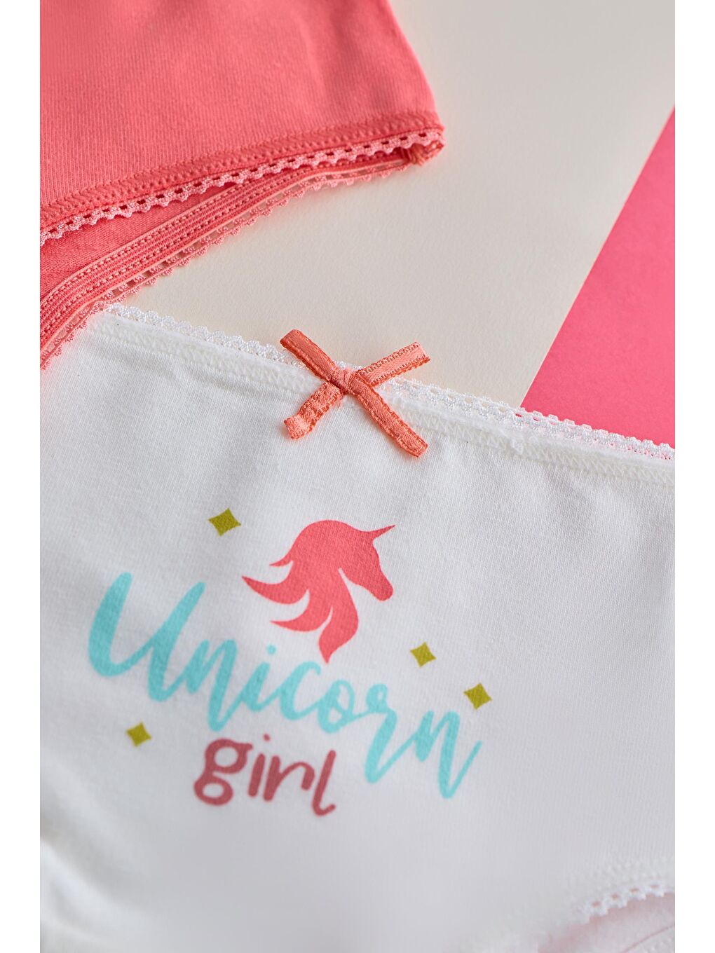 Katia And Bony Kız Çocuk 3'lü Paket Unicorn Slip Ekru/Pembe - 2