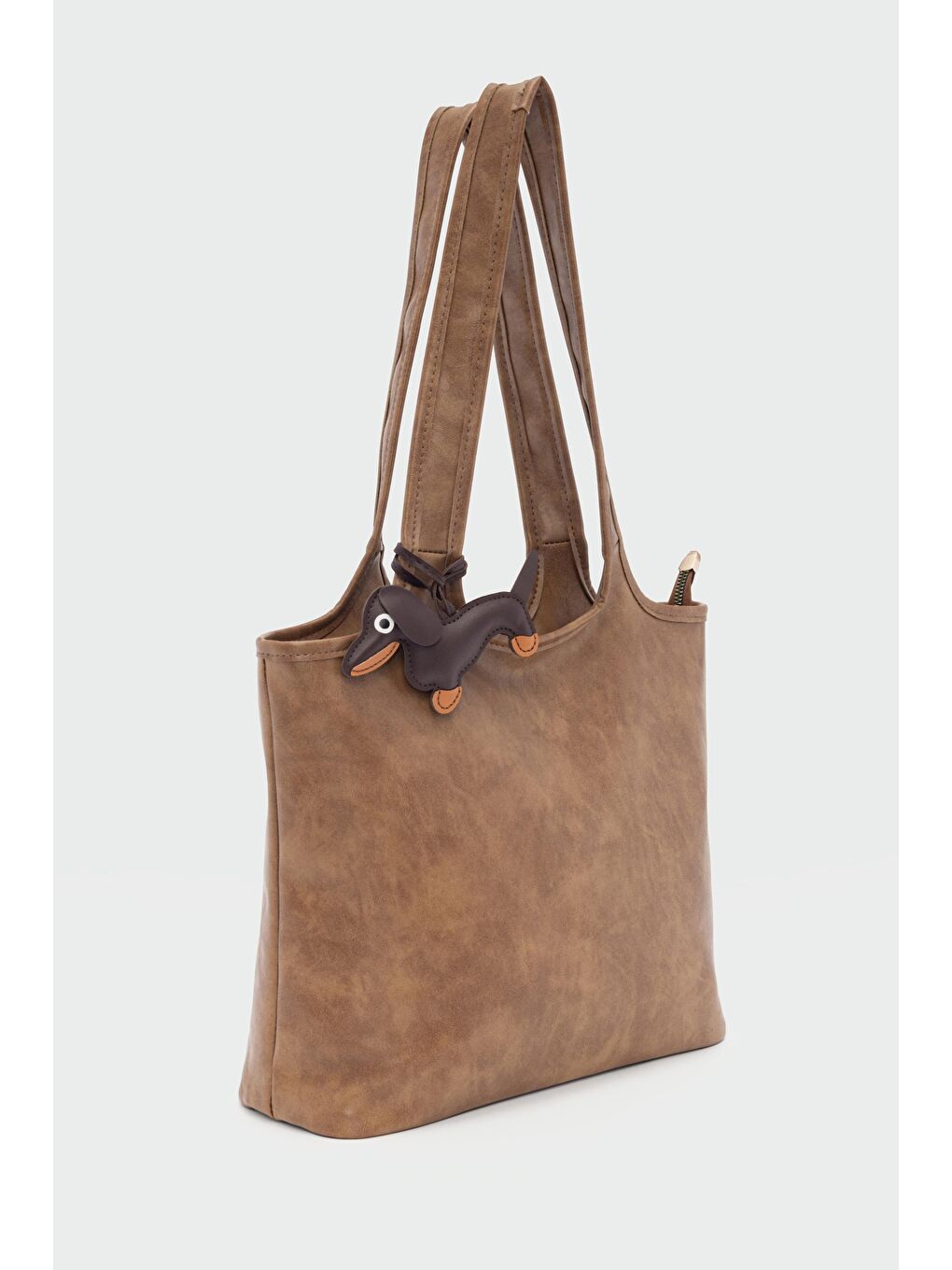 Bej Cause Charmlı Omuz Çanta Vizon-2