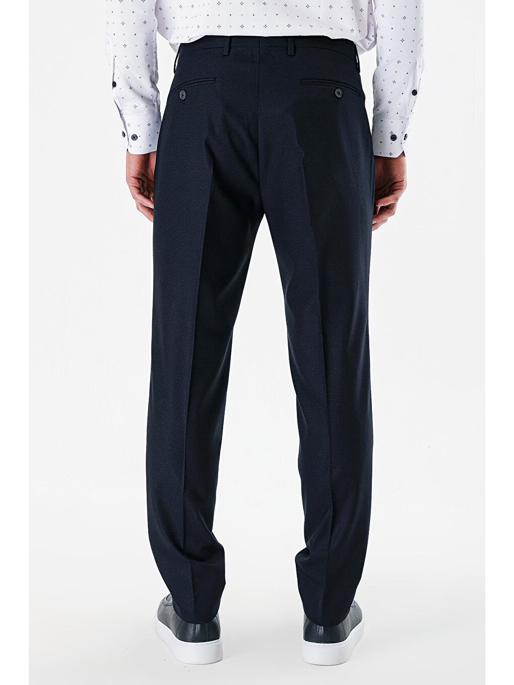 Koyu Lacivert Esnek Yandan Cepli Slim Fit Classic Erkek Pantolon 1003240152-3