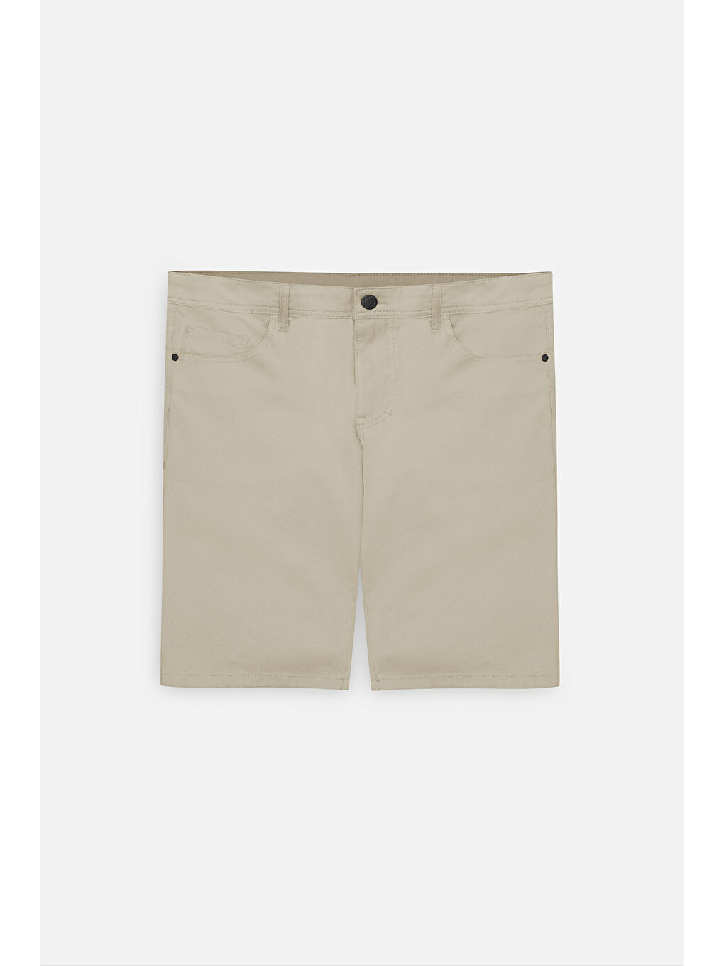 Erkek Bej Slim Fit Dar Kesim Yan Cepli Gofre Desenli Şort-6