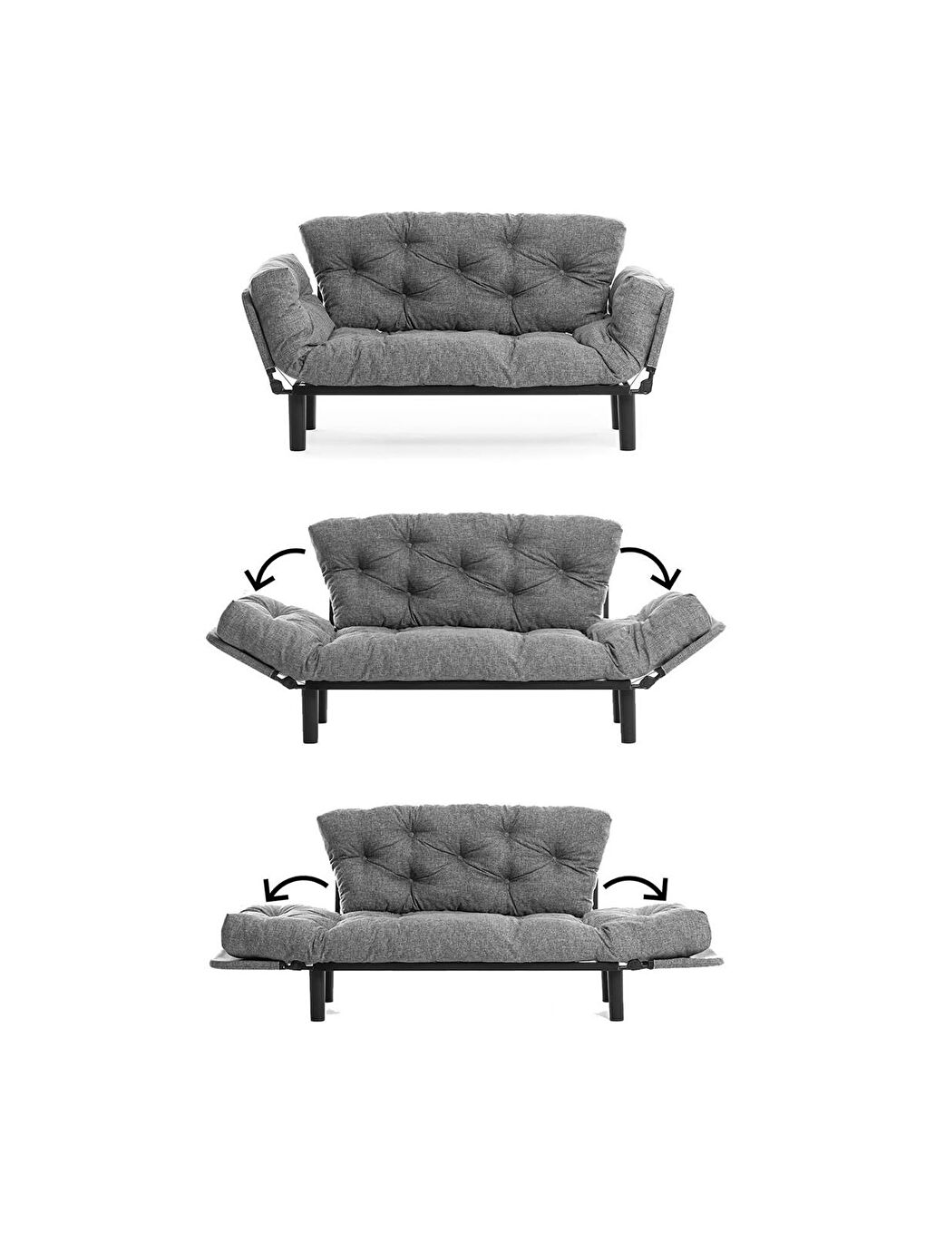 Nitta İkili Kanepe Keten Açık Gri-3