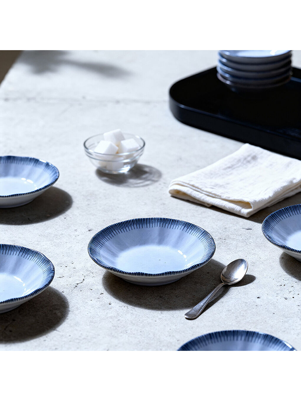 Ekru Acem 6 Parça 10 cm Porselen Çay Tabağı Seti-2