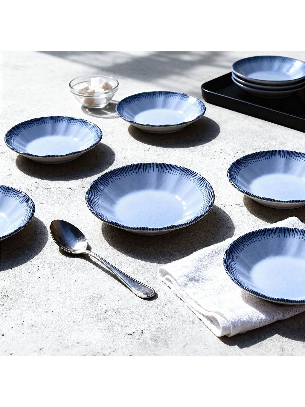 Ekru Acem 6 Parça 10 cm Porselen Çay Tabağı Seti-3