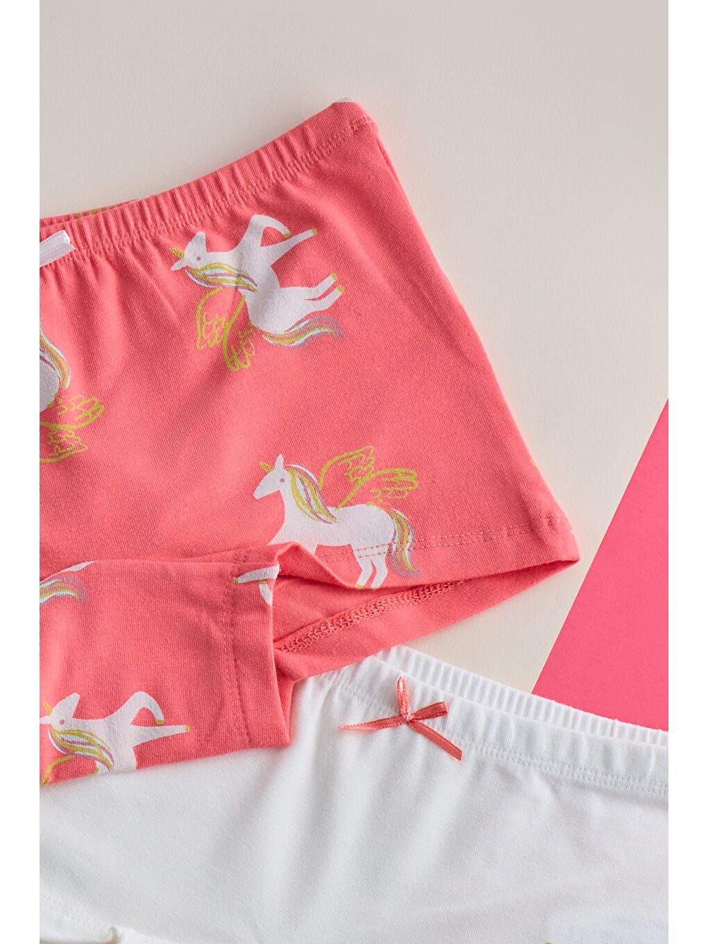 Katia And Bony Kız Çocuk 2'li Paket Unicorn Boxer Ekru/Pembe - 1