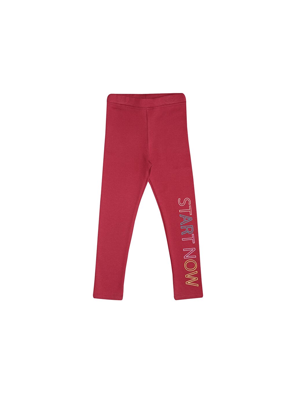 Bordo Kız Çocuk Start Now Baskılı Şardonlu Tayt