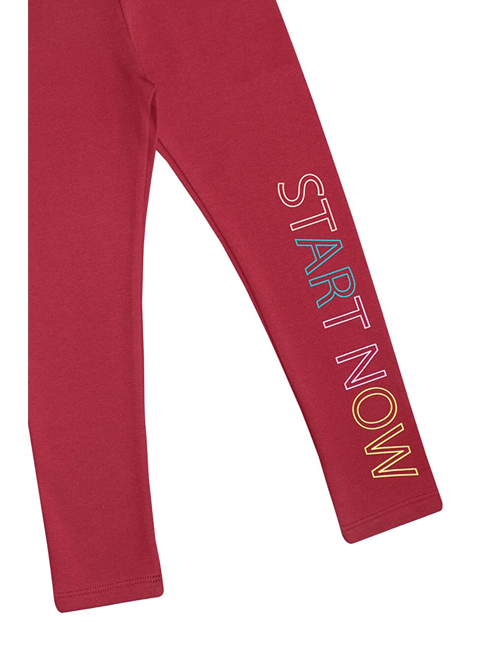 Bordo Kız Çocuk Start Now Baskılı Şardonlu Tayt-1