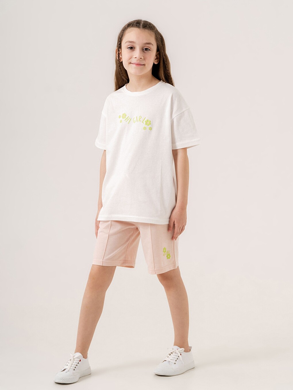 Pembe Hi Girl Baskılı Kız Çocuk Alt Üst Takımı-2