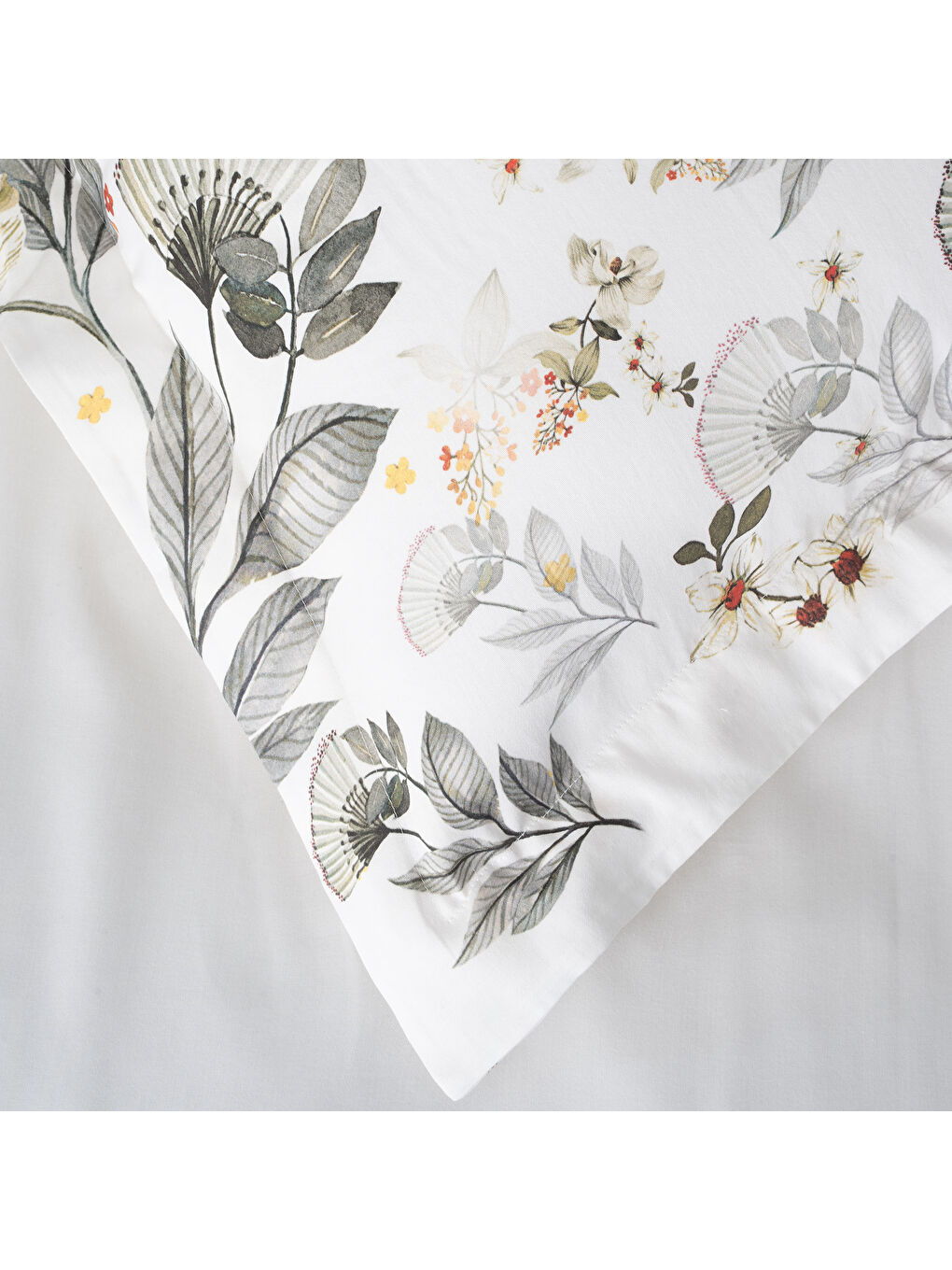 Karışık Gardenya Sessiz Bahar Çift Kişilik %100 Ege Pamuğu Nevresim Takımı - Çarşaflı - 4 Yastıklı Renkli-3