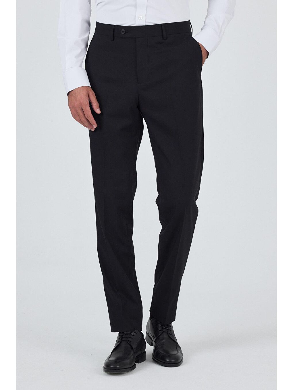 Siyah Yan Cep Açık Paça Comfort Fit Esnek Classic Pantolon 1003250907-1