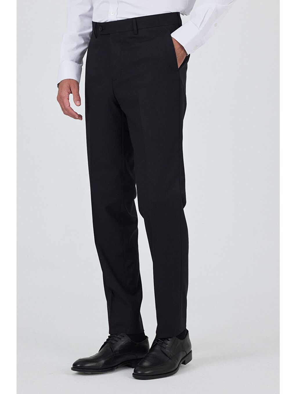 Siyah Yan Cep Açık Paça Comfort Fit Esnek Classic Pantolon 1003250907-2