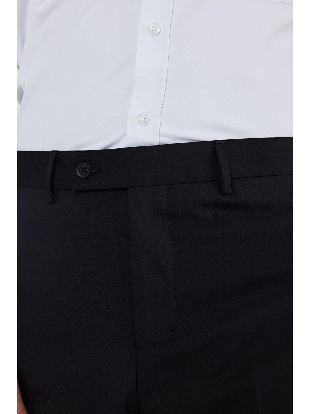 Siyah Yan Cep Açık Paça Comfort Fit Esnek Classic Pantolon 1003250907-3