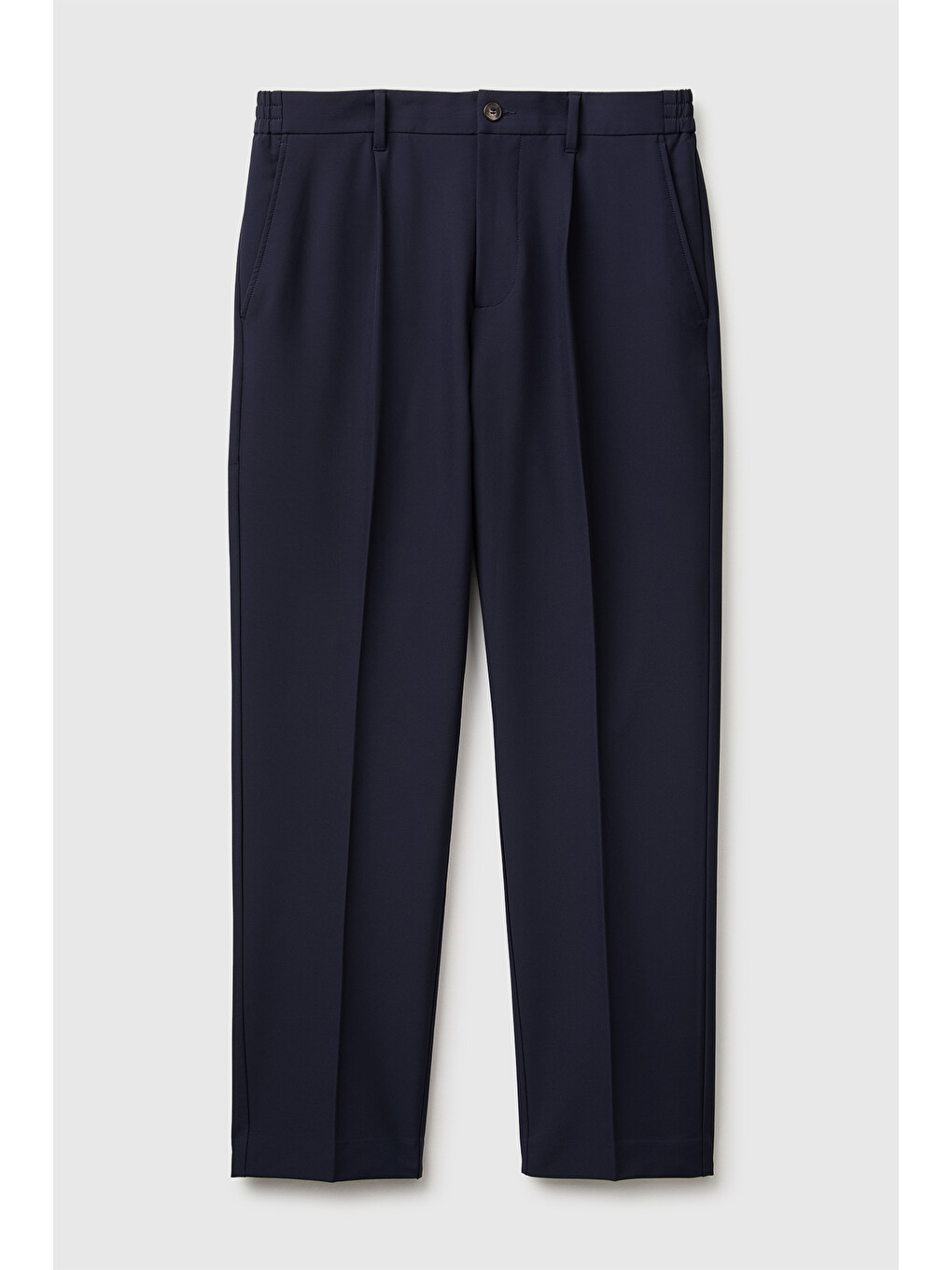 Erkek Lacivert Beli Lastikli Pileli Pantolon