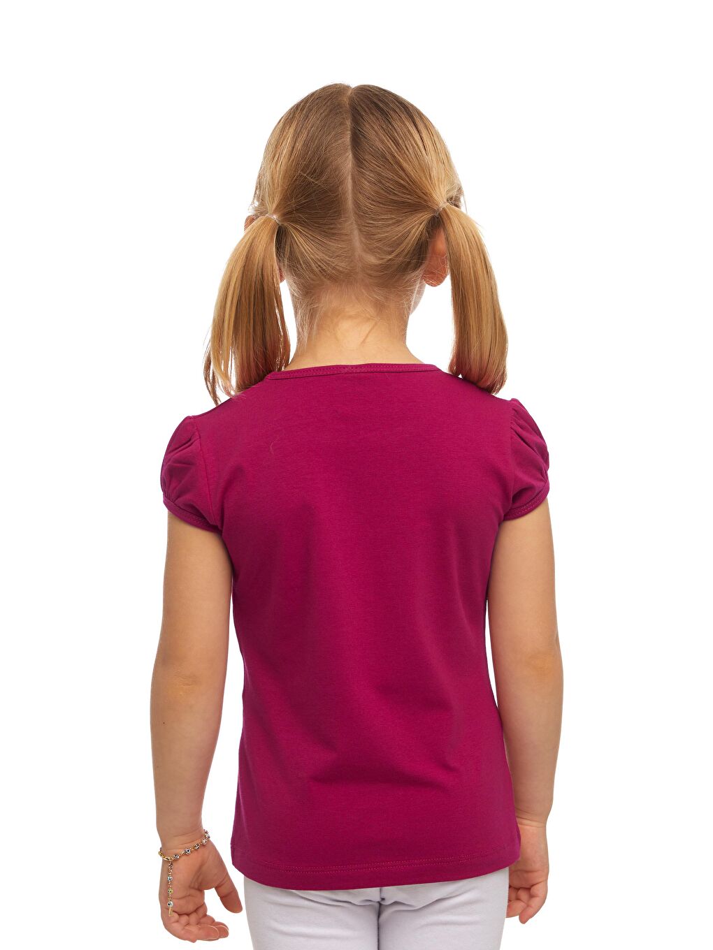 Mürdüm Kız Çocuk Kısa Kollu Basıc Tişört-2