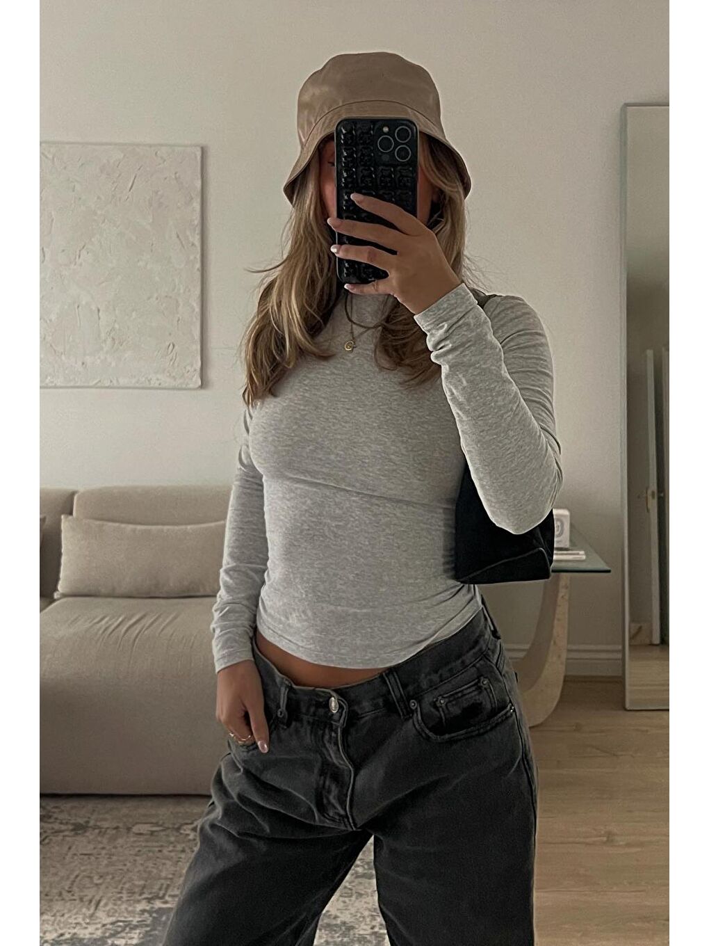 Gri Basic Slim Kadın Body MG1994