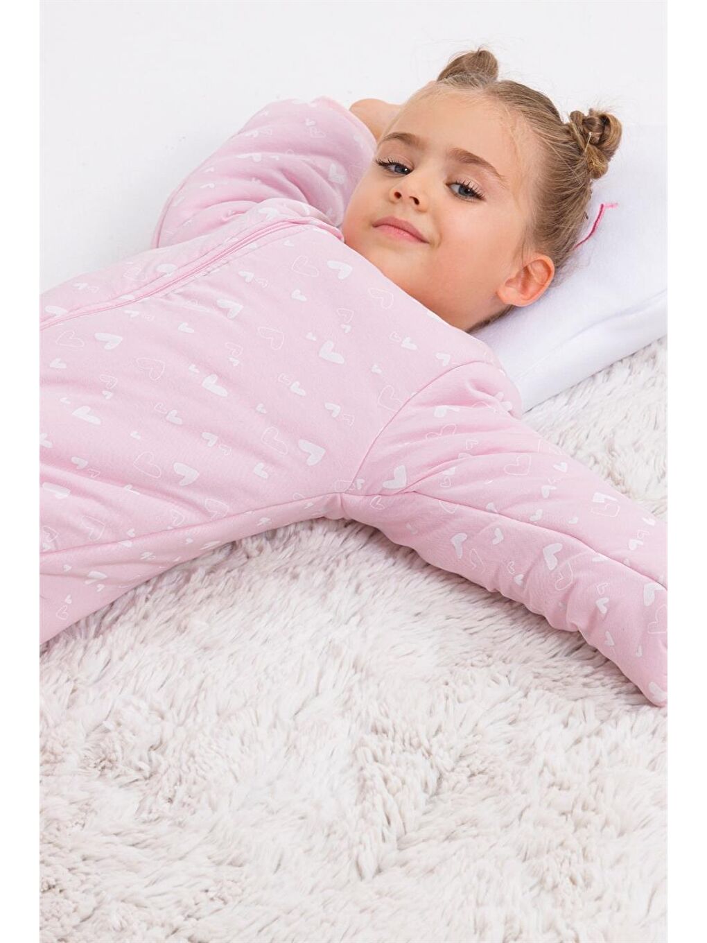Pembe Kız Erkek Çocuk Kalın Elyaf Dolgulu Premium Kalite 2.5 Tog Desenli Uyku Tulumu-3