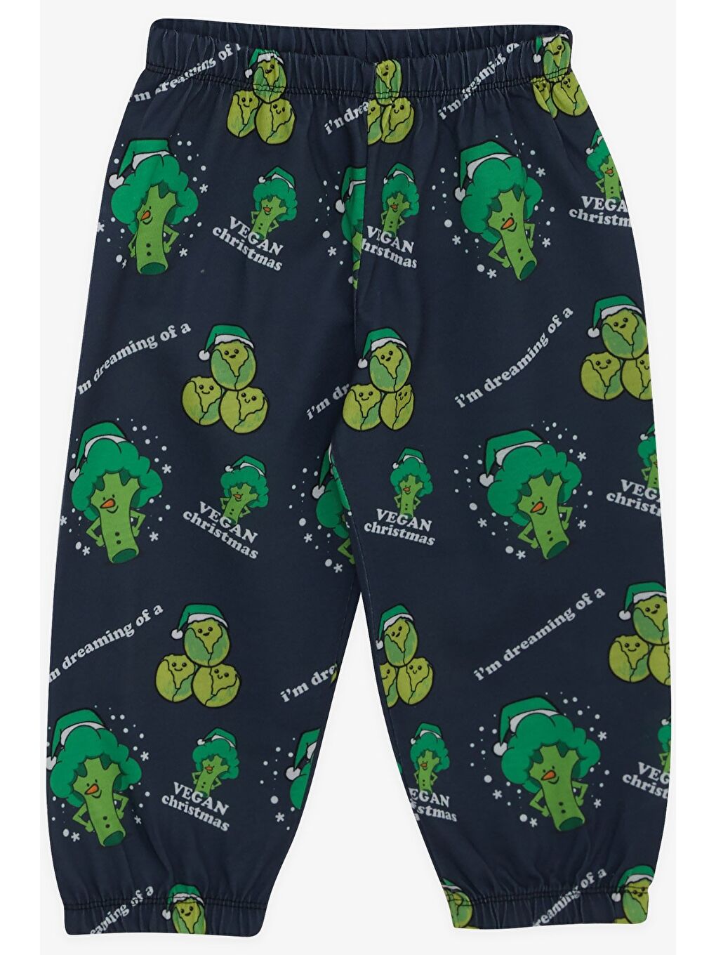 Gri Erkek Bebek Pijama Takımı Sağlıklı Beslenme Temalı Füme (9 Ay)-4