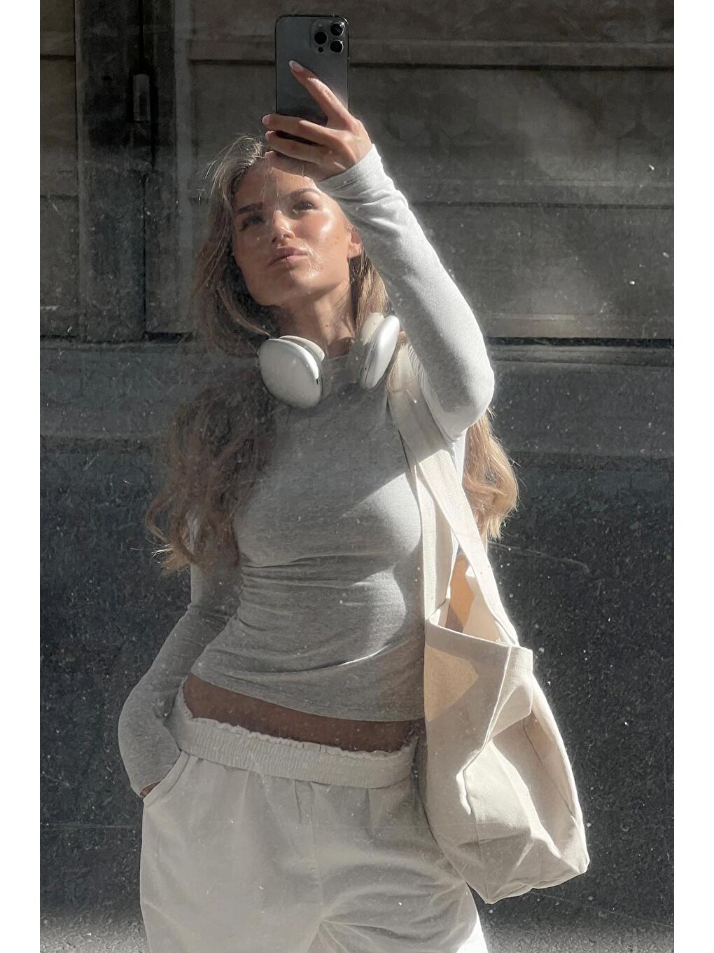 Gri Basic Slim Kadın Body MG1994-7