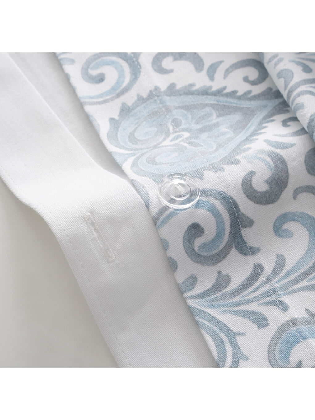 Serena Zarif Denge Çift Kişilik %100 Ege Pamuğu Nevresim Takımı - Çarşaflı - 4 Yastıklı Mavi-4