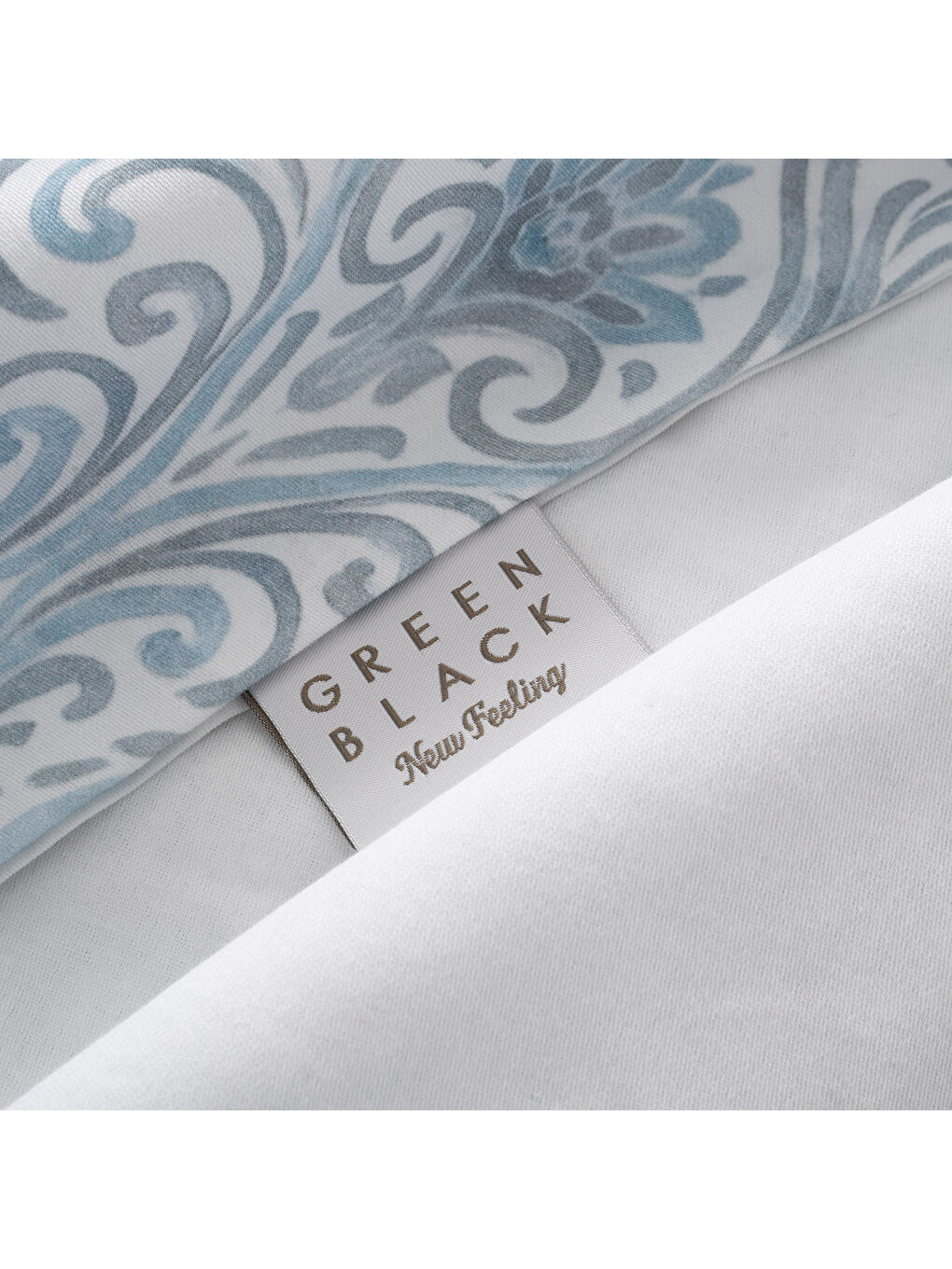 Serena Zarif Denge Çift Kişilik %100 Ege Pamuğu Nevresim Takımı - Çarşaflı - 4 Yastıklı Mavi-5