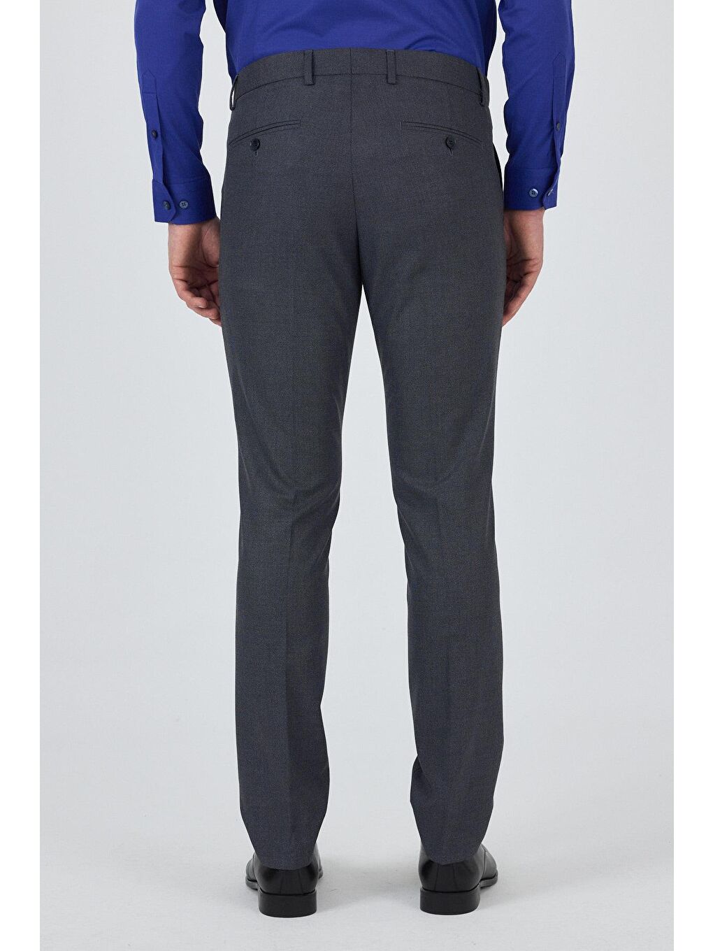 Lacivert Filafil Yan Cep Açık Paça Slim Fit Ayarlanabilir Kemer Pantolon 1003250123-4