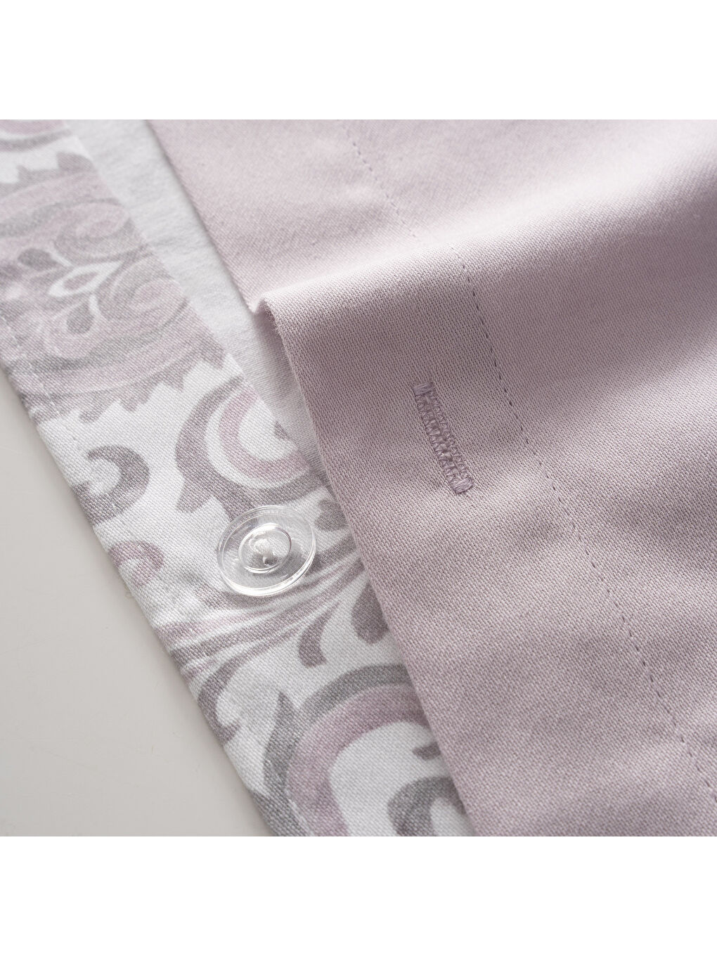 Serena Zarif Denge Çift Kişilik %100 Ege Pamuğu Nevresim Takımı - Çarşaflı - 4 Yastıklı Lila-4