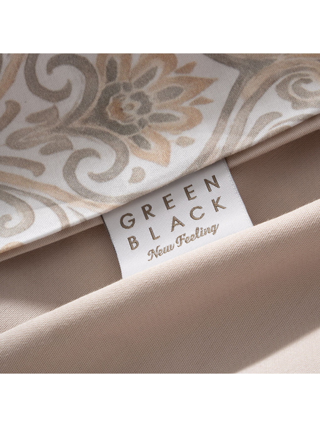 Serena Zarif Denge Çift Kişilik %100 Ege Pamuğu Nevresim Takımı - Çarşaflı - 4 Yastıklı Bej-5