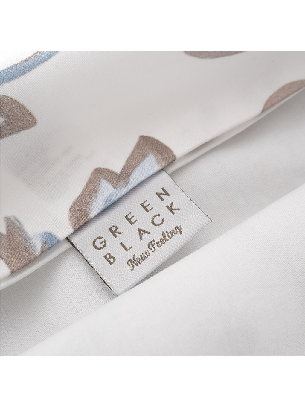 Ekru Verona Zarif Bahçe Çift Kişilik %100 Ege Pamuğu Nevresim Takımı - Çarşaflı - 4 Yastıklı Krem-Mavi-5