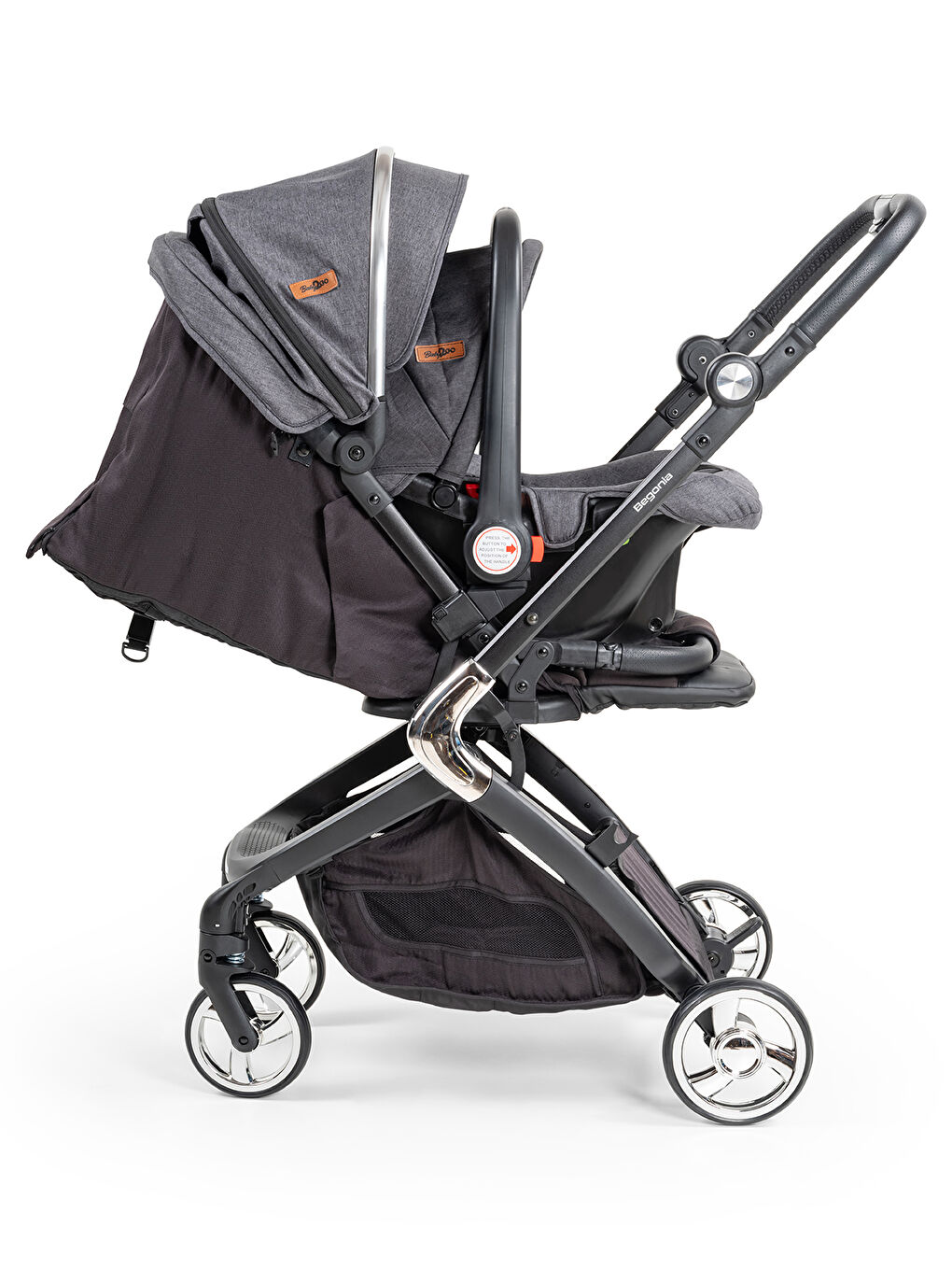 Baby2Go Begonia Travel Sistem Bebek Arabası Gri - 4