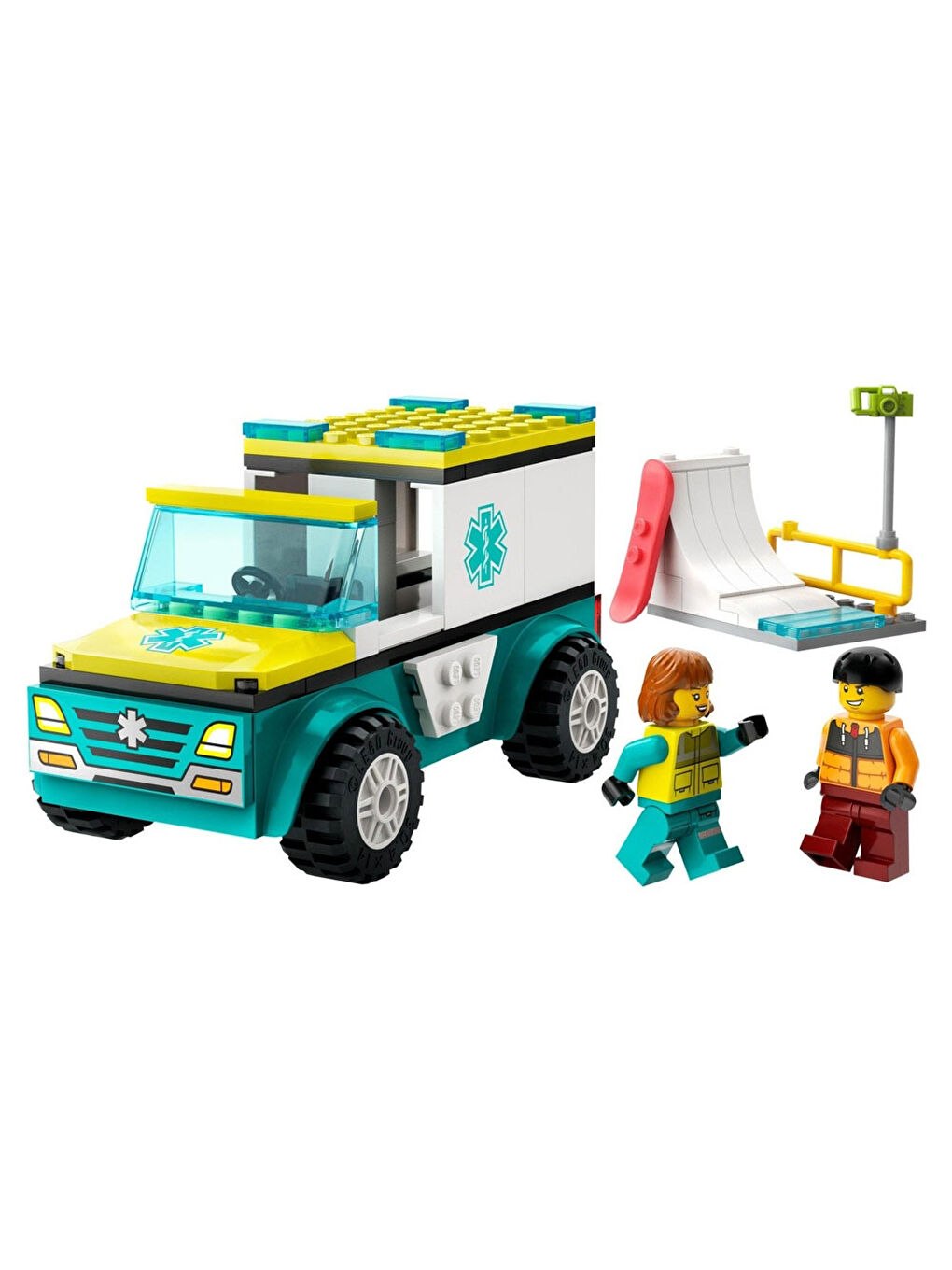 Lego Renksiz City Acil Ambulansı Ve Snowboardcu 60403 - 1