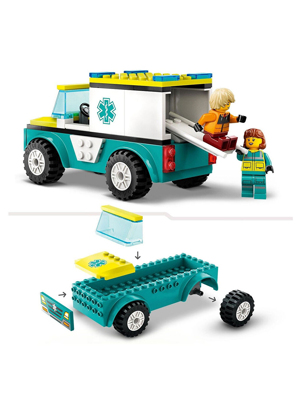 Lego Renksiz City Acil Ambulansı Ve Snowboardcu 60403 - 3