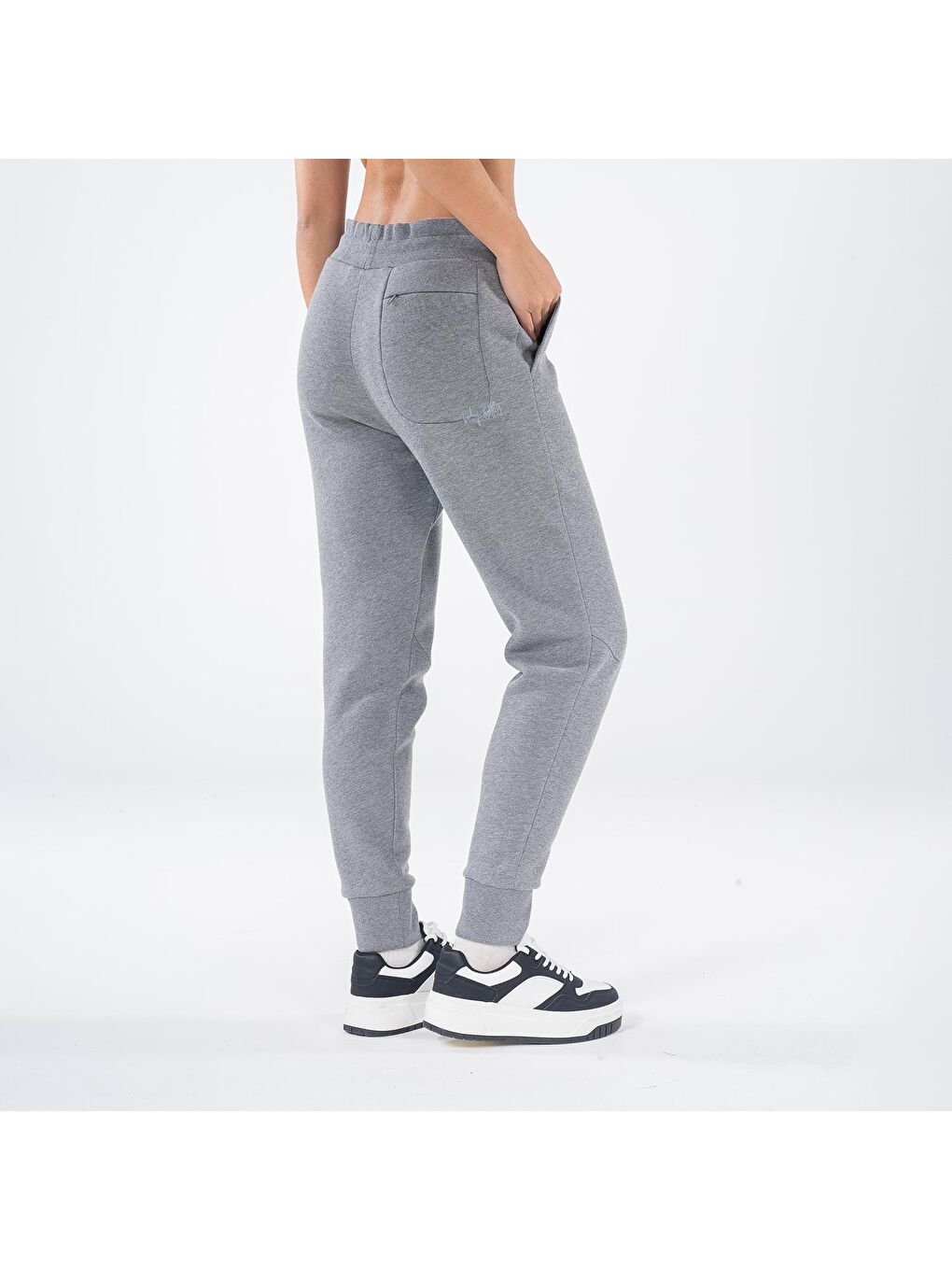 Agar Kadın Gri Melanj Cepli Lastikli Eşofman Altı-1