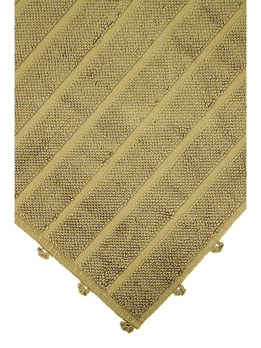 Kamila Banyo Paspası %100 Pamuk El Nakışlı Yeşil 50x80 Cm-2