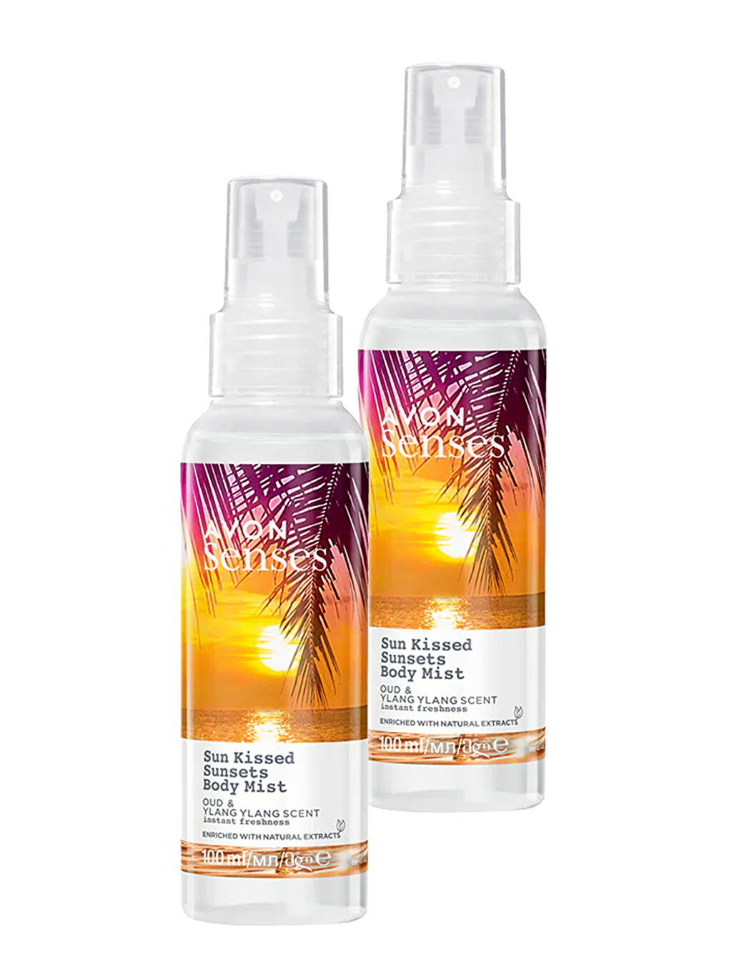 AVON Renksiz Senses Sun Kissed Sunsets Vücut Spreyi 100 Ml. İkili Set