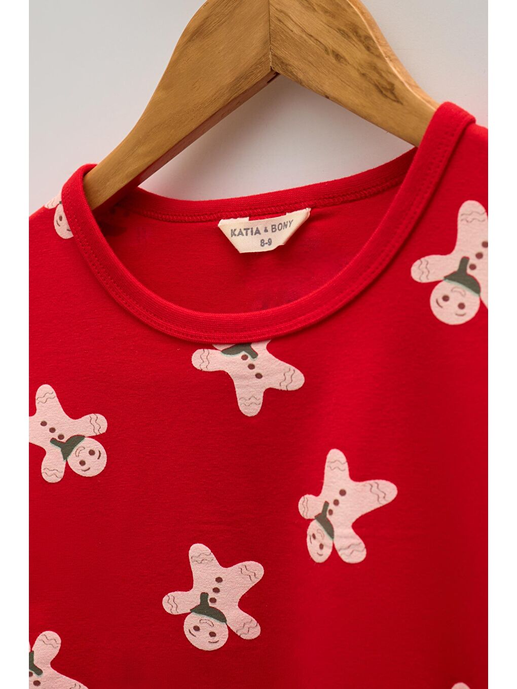 Çocuk New Year Desenli Pijama Takımı Kırmızı-1