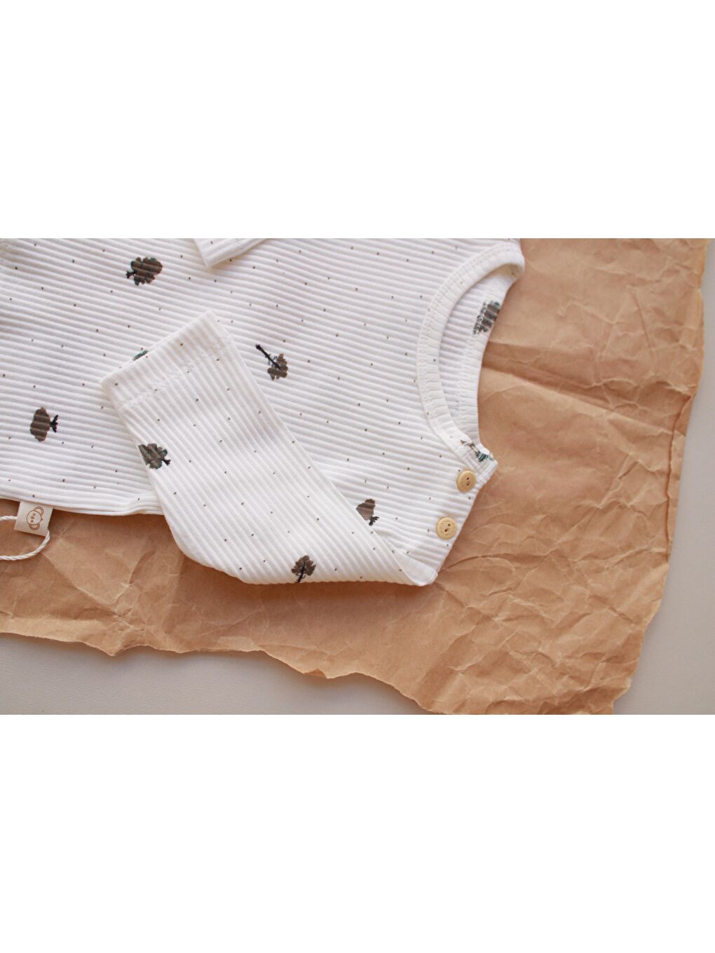 Ekru Ağaç Desenli Üst-1