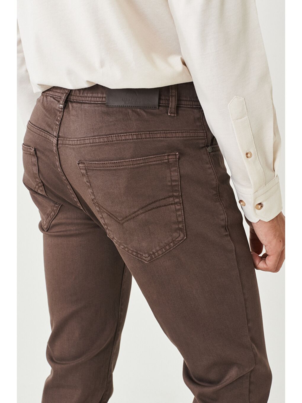 Erkek Kahverengi 360 Derece Her Yöne Esneyen Rahat Slim Fit Pantolon-6