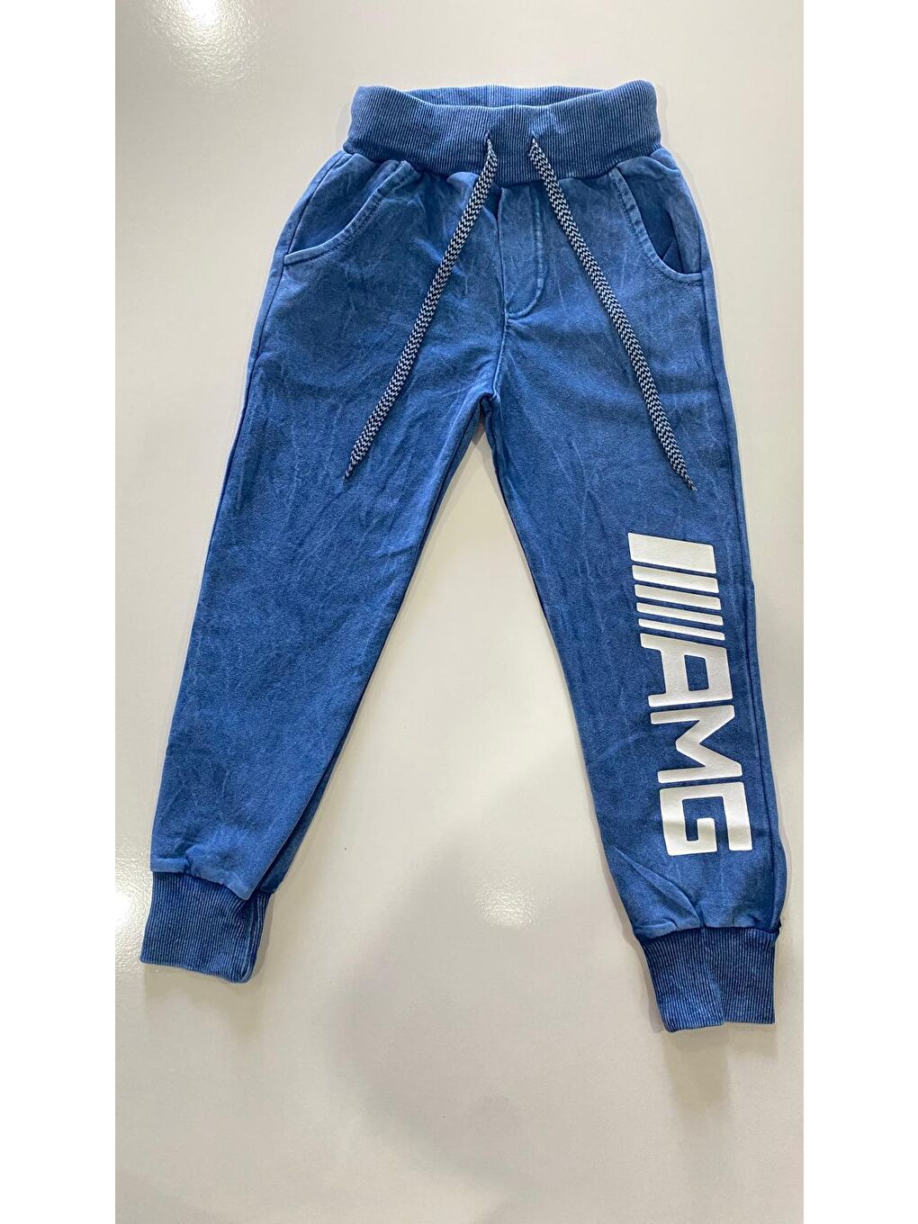 Mavi Erkek Çocuk Pamuklu Jogger Eşofman Altı AMG