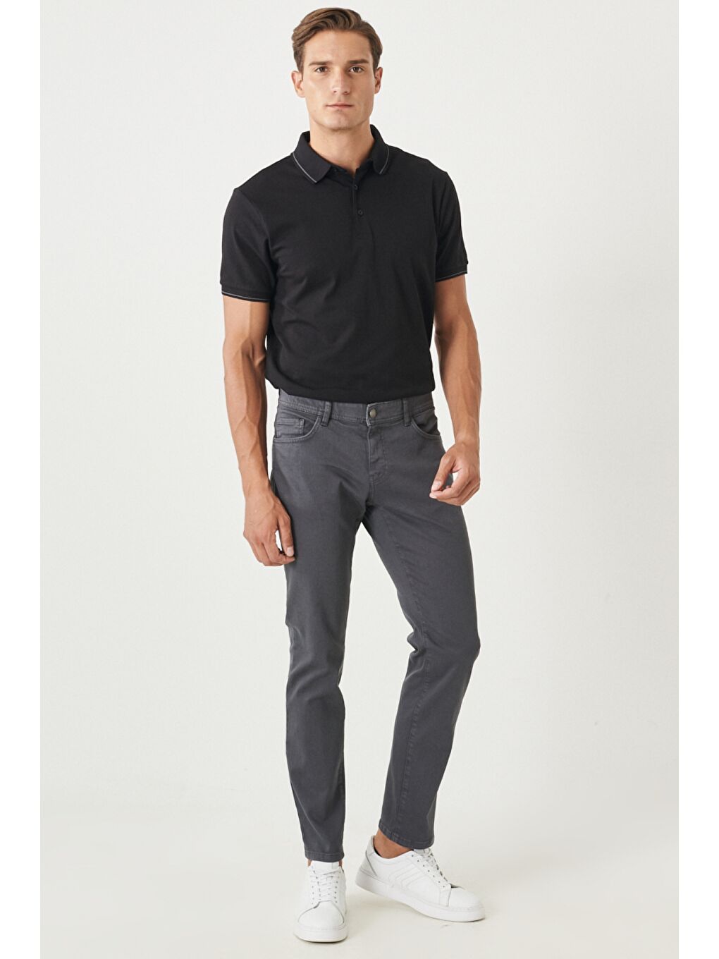 Erkek Antrasit 360 Derece Her Yöne Esneyen Rahat Slim Fit Pantolon-2