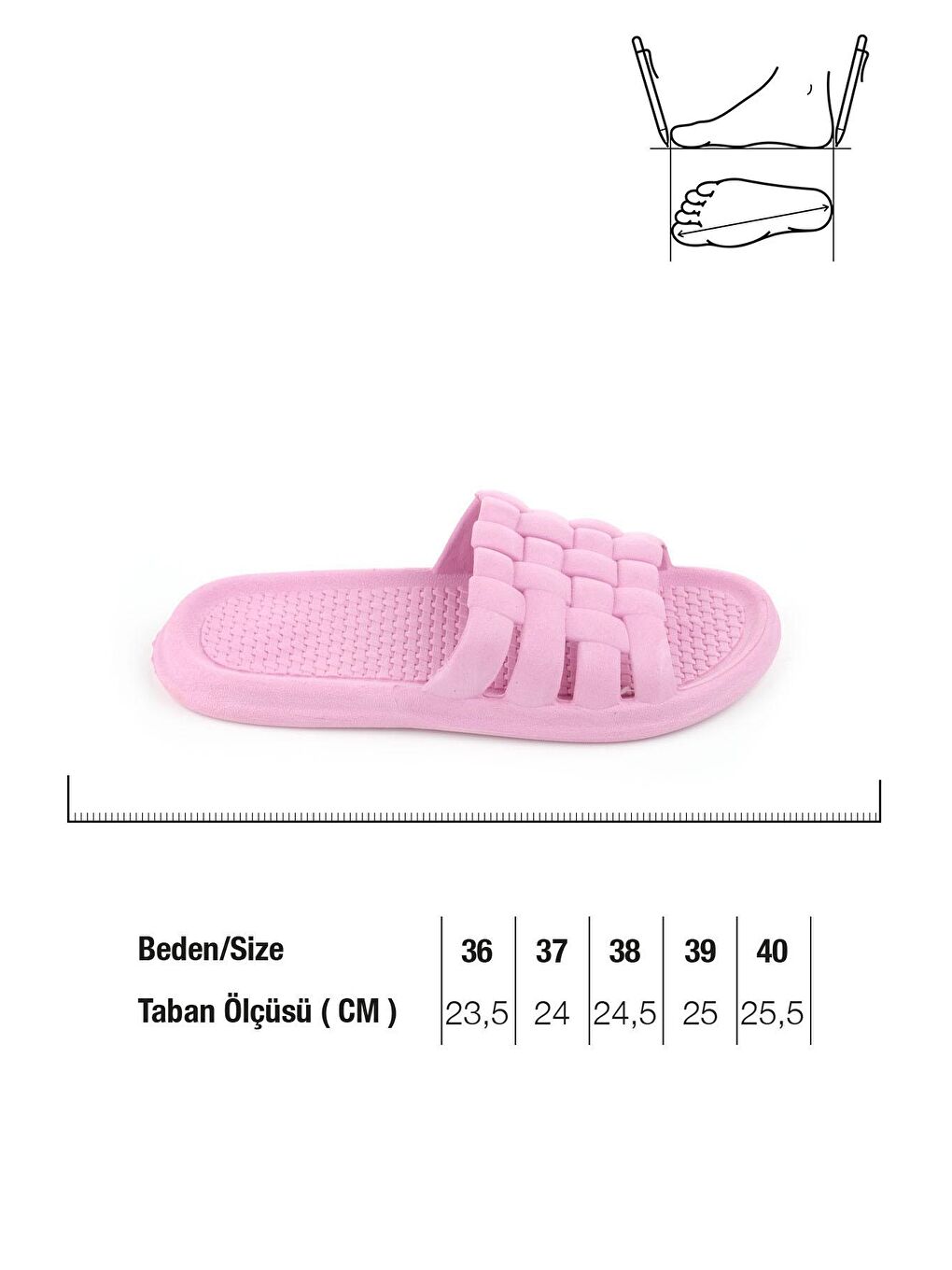 Pembe Yazlık Kaydırmaz Taban Kadın Terlik-1