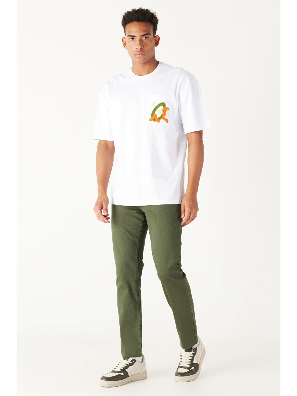 Erkek Haki 360 Derece Her Yöne Esneyen Rahat Slim Fit Pantolon