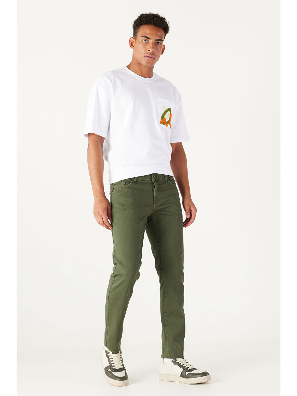 Erkek Haki 360 Derece Her Yöne Esneyen Rahat Slim Fit Pantolon-2