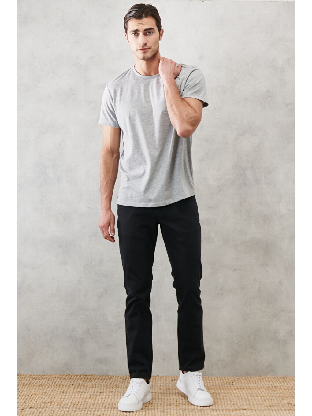 Erkek Siyah 360 Derece Her Yöne Esneyen Rahat Slim Fit Pantolon-1