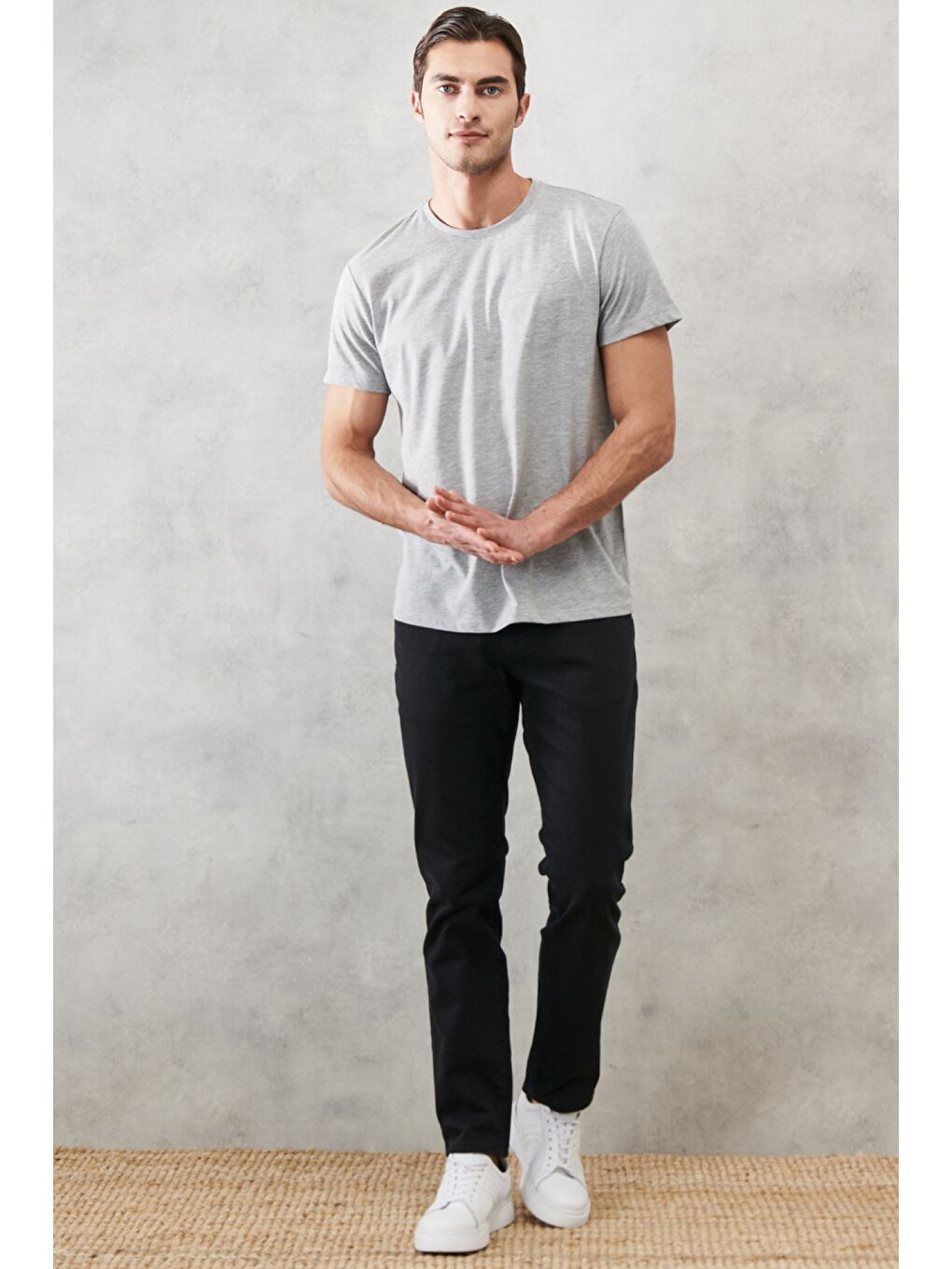 Erkek Siyah 360 Derece Her Yöne Esneyen Rahat Slim Fit Pantolon-4