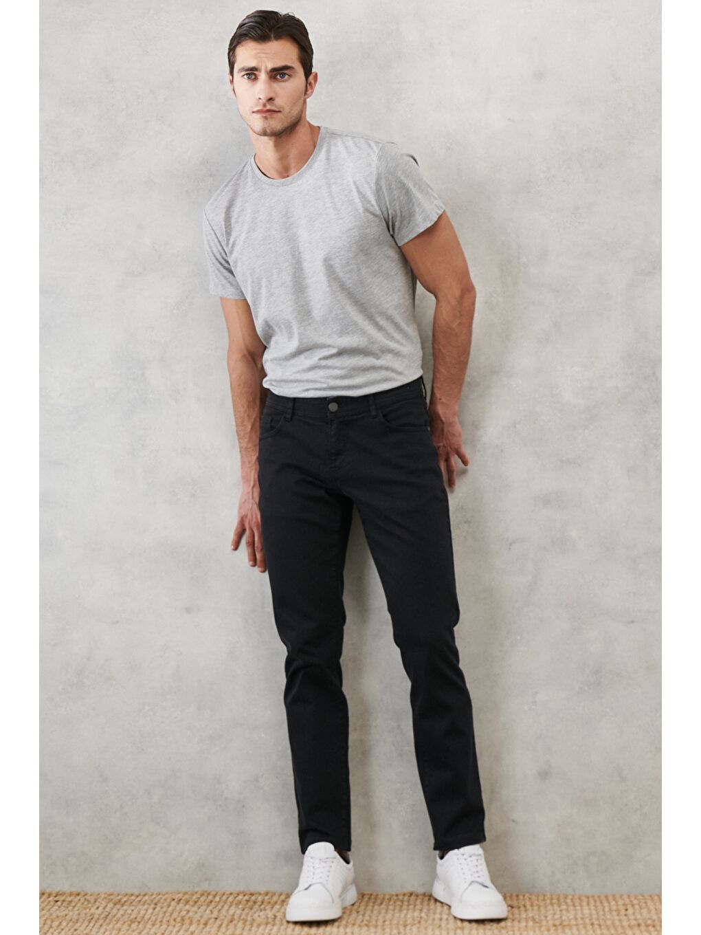 Erkek Siyah 360 Derece Her Yöne Esneyen Rahat Slim Fit Pantolon-6