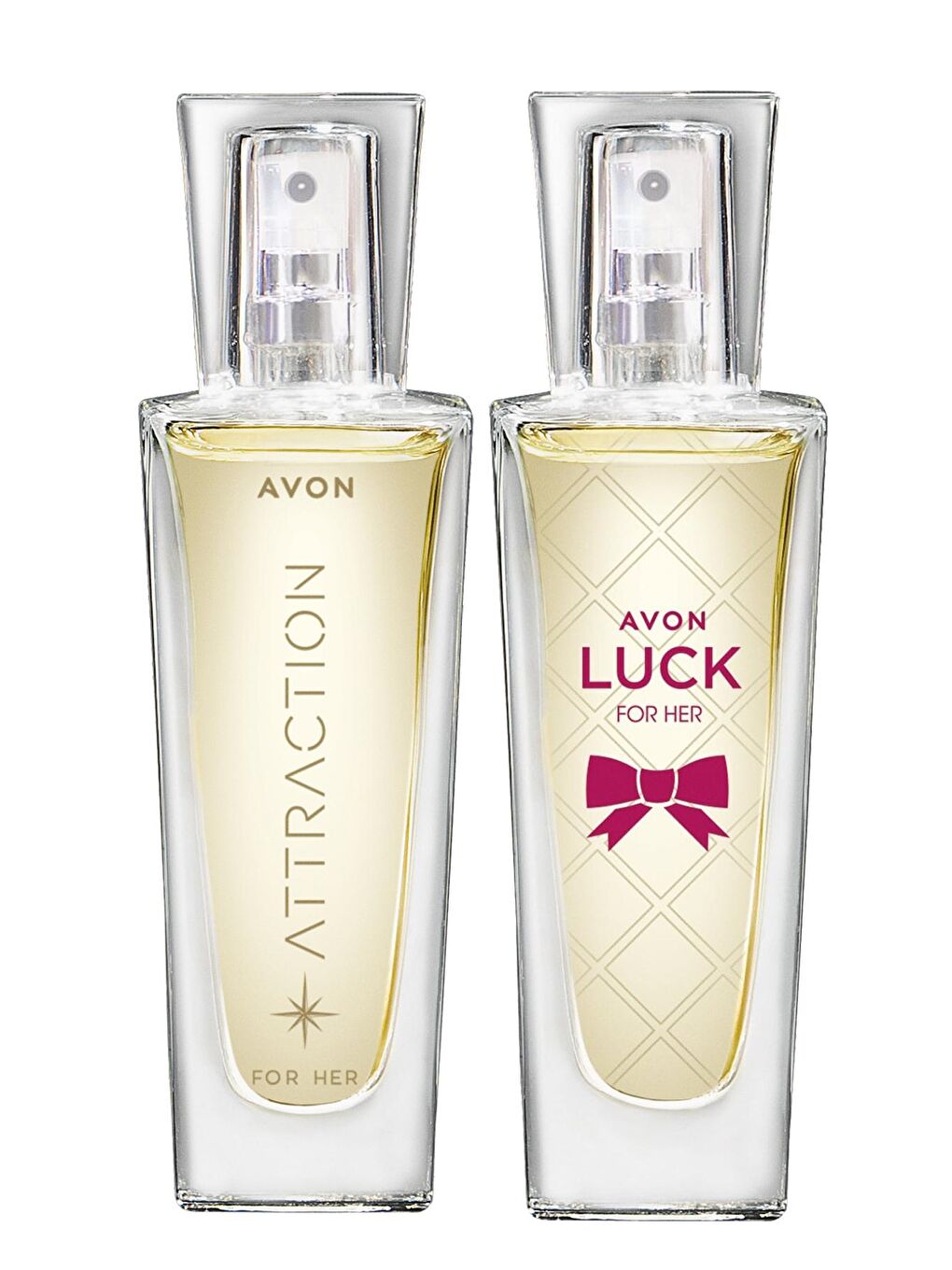 AVON Renksiz Attraction Kadın Parfüm Edp 30 Ml. ve Luck Kadın Parfüm Edp 30 Ml. Paketi